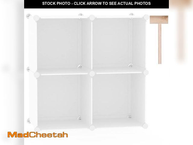 Lot 74-11547739 - C&amp;AHOME Cube Storage Organizer, 4-Cube Shelves Units, Closet Cabinet, DIY Plastic Modular Book S...