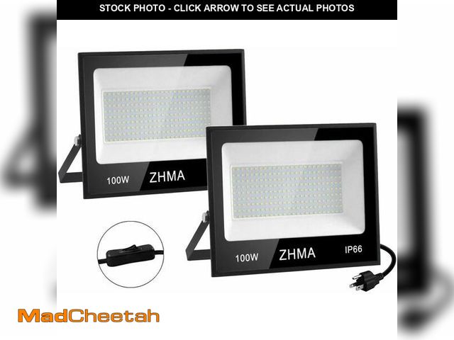 Lot 74-14155388 - ZHMA 100W LED Flood Lights Outdoor, IP66 Waterproof Flood Lights,9000LM Super Bright LED Work Light ...