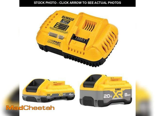 Lot 74-12745660 - DEWALT 20V XR Lithium-Ion Starter Pack with 8.0 Ah and 4.0 Ah Battery Packs and Charger - USED