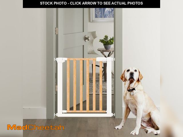 Lot 74-12863203 - YGP Premium Extra-Wide Pet Gate for Pet &amp; Baby | Pine Wood &amp; Iron, Auto-Close | Drill-Free P...