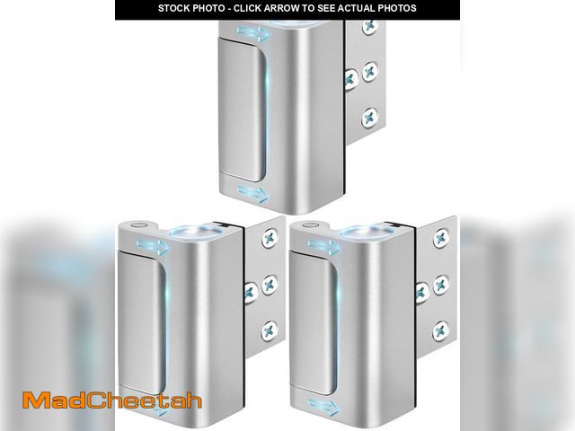 Lot 74-12307828 - Home Security Door Lock 3 Pack Metal Door Reinforcement Lock for Kids Safety Top Front Door Child Pr...