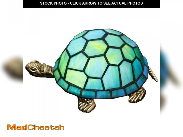 Lot 74-12315787 - ZJART Tiffany Tortoise Lamp Small Stained Glass Turtle Desk Lamp 8X5X4 Inch Animal Antique Accent Ta...