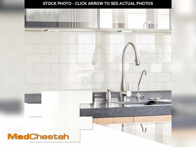 Lot 74-12715745 - OYASIMI 10 Sheets Ivory White PVC Subway Tile Peel and Stick Backsplash,12''Heat Resistant Stick on ...