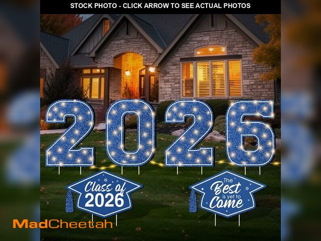 Lot 74-14263494 - 2026 Graduation Yard Sign Decorations with LED String Light, Large 2026 Yard Signs with Stakes Class...