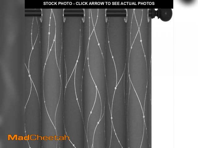 Lot 74-11548681 - Deconovo Blackout Curtains - Silver Wave Dots Print, Thermal Insulated, Noise Reducing, Privacy Drap...