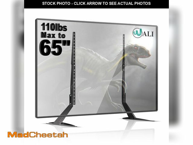 Lot 74-12608949 - WALI Universal TV Stand 55 inch TV, TV Stand Mount for 22-65 Inch LCD Flat Screen TVs, Table Top TV ...