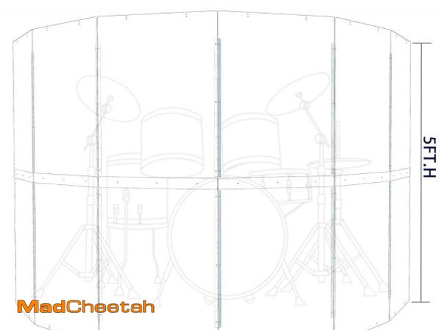 Lot 74-12521809 - Drum Shield | Portable 6 Panels 2ft x 5ft | Factory-Installed Full-Length Stainless Steel Hinges | A...