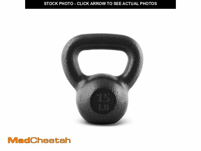 Lot 74-13767173 - CAP Barbell Black Cast Iron Kettlebell | 15 Pounds - UNUSED