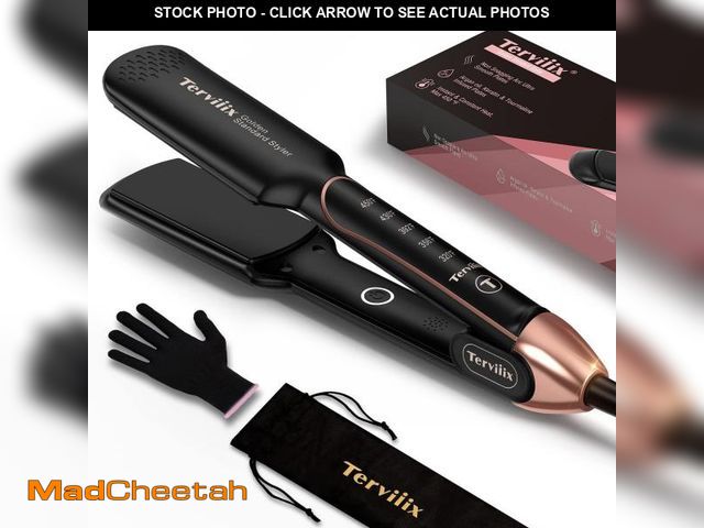 Lot 74-12306602 - Flat Iron Hair Straightener by Terviiix - Ceramic &amp; Tourmaline for Smooth, One-Swipe Results, Sa...