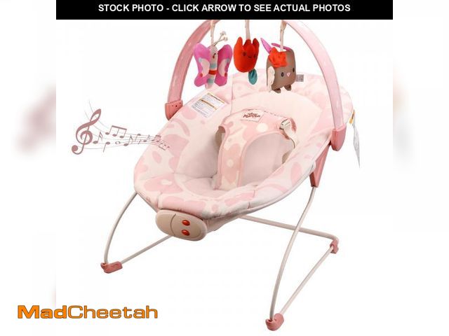 Lot 74-12515691 - Tiny Marvels Deluxe Cozy Baby Bouncer with Soothing Vibrations and Music?3 Sensory Toys?Age 0-6 Mont...