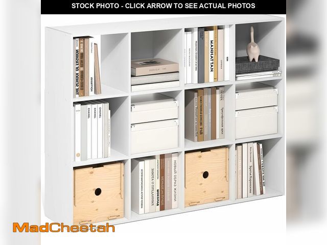 Lot 74-14610671 - Furinno PELLI Book Shelf, 12-Cube Bookshelf, Cube Storage Organizer Bookcase, 11.7 x 47.6 x 36, for ...