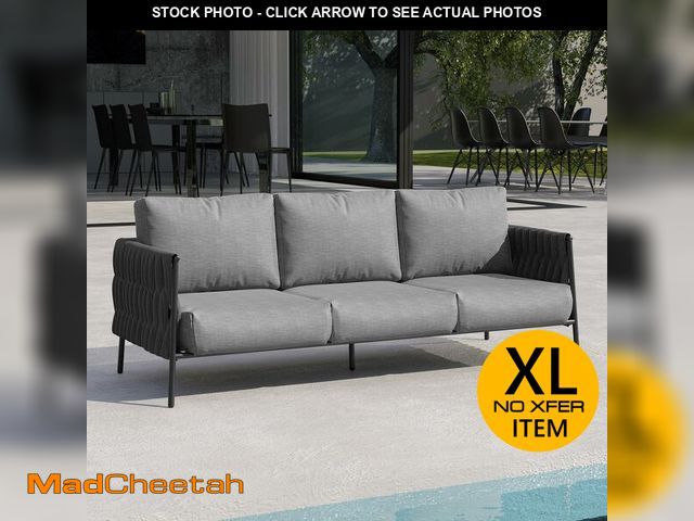 Lot 74-12763272 - EAST OAK Life Chatter Outdoor Patio Furniture | Outdoor Sofa 3 Seats with Waterproof Thick Cushions ...