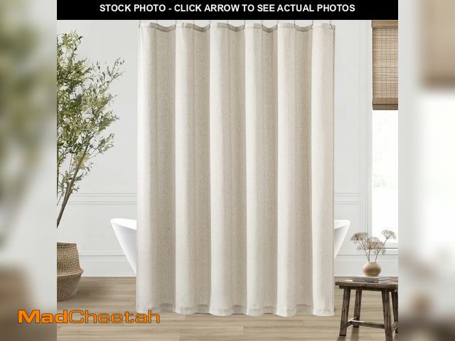 Lot 74-14058780 - DUKIYO 90 Inch Shower Curtain Linen Neutral Earth Tone Extra Long Shower Curtain for Bathroom Bath D...