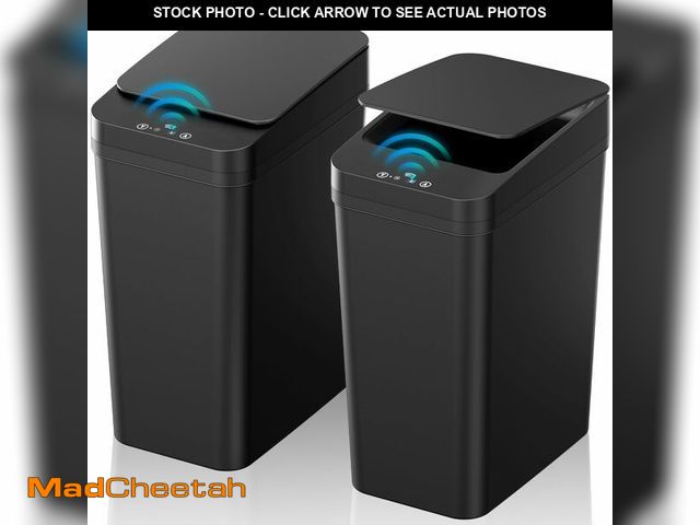 Lot 74-13958299 - Bathroom Trash Can with Lid, KOEYLE 2 Pack 2.2 Gallon Automatic Touchless Garbage Can, Small Motion ...