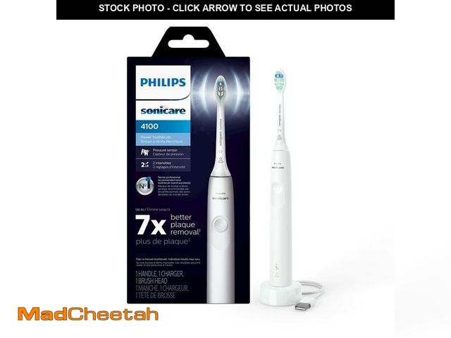 Lot 74-12606502 - Philips Sonicare 4100 Rechargeable Electric Toothbrush, with Pressure Sensor, 2 Intensity Settings, ...