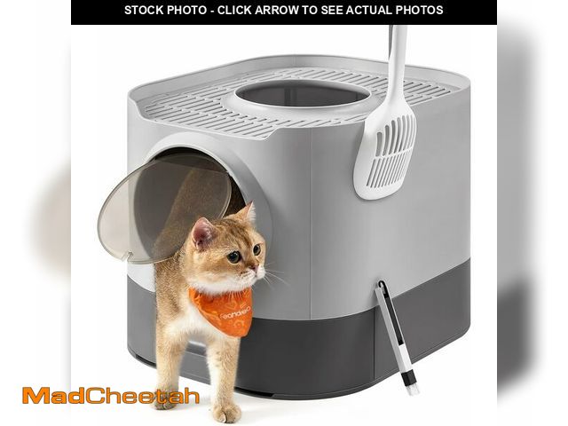 Lot 74-14581809 - Feandrea Cat Litter Box with Lid, XL Enclosed, Slide-Out Tray, Scoop - UNUSED