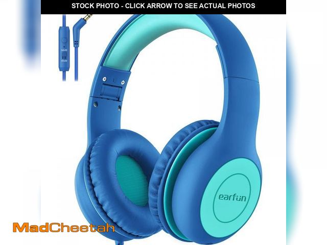 Lot 74-12435449 - EarFun Kids Headphones Wired with Microphone, 85/94dB Volume Limit Headphones for Kids, Portable Wir...