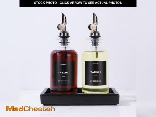 Lot 74-10637388 - Molimoli Oil and Vinegar Dispenser with Metal Pour Spout, Weighted Pourer, Glass Bottle Dispenser fo...