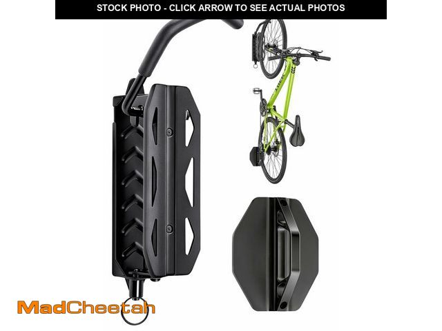 Lot 74-14063774 - QAQ Swivel Bike Wall Mount, Vertical Bike Rack Garage Holds Up To 66lbs, Bike Hooks For Garage Space...