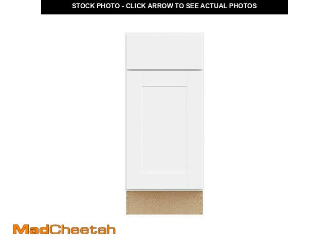 Lot 74-12361694 - Hampton Bay 15 in. W x 34.5 in. H x 24 in. D Shaker Assembled Base Cabinet with Drawer, Satin White ...