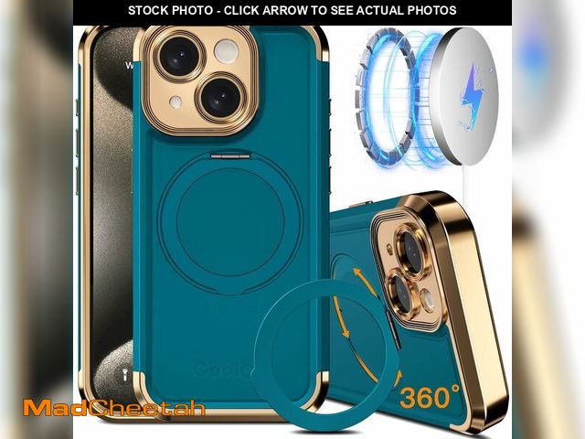 Lot 74-12699600 - COOLQO for iPhone 14 Case 6.1'' Upgraded 360ÃÂ° Spin Magnetic Stand [Compatible with Magsafe][Milit...