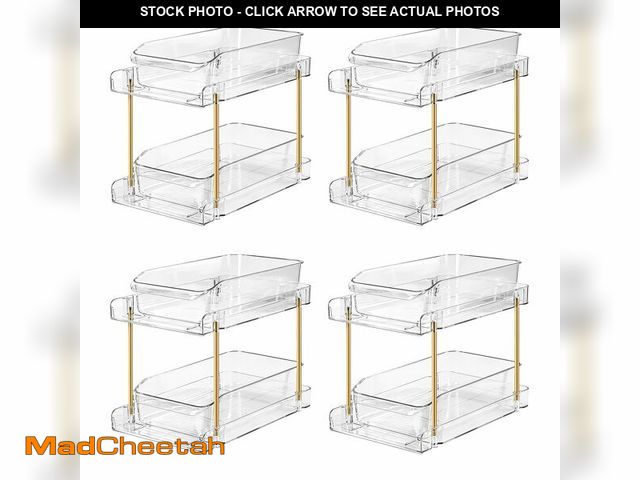 Lot 74-14382315 - LAREKUN4pack 2-Tier Organizer &amp; Storage Unit Stackable Bathroom Cabinet Organizer Pull-Out Kitch...