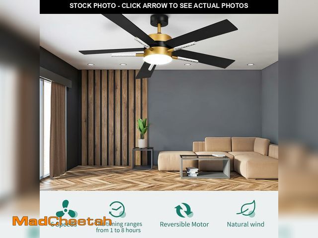 Lot 74-13069594 - YITAHOME 60 Inch Ceiling Fan with Light and Remote, 5 Blades with Crystal Rod Design, Modern Chandel...