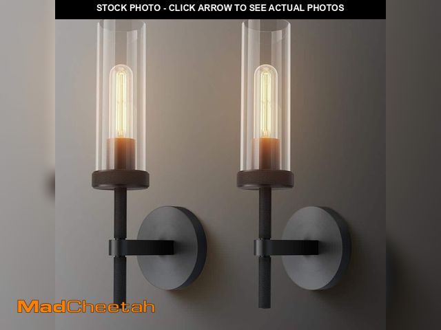 Lot 74-13694423 - YUYI 14 in. 1-Light 2-Piece Black Wall Sconce, Modern Wall Lighting for Living Room, Bedroom, Hallwa...