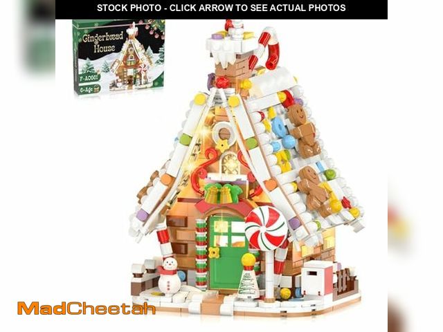 Lot 74-12712314 - Gingerbread House Building Set with Light Kit, Large Christmas Village Gingerbread House Compatible ...