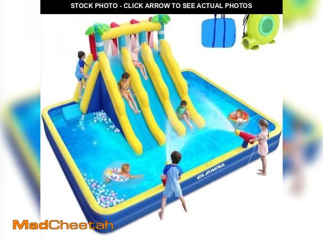 Lot 74-12134945 - ELEMARA 20.66x16.4FT Inflatable Water Slide for Big Kids, Water Park for Kids Backyard with Large Do...