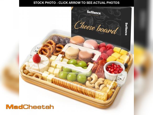 Lot 74-12434309 - Charcuterie Board Cheese Board with Lid and Handle, Portable Bamboo Snackle Box, Build-a-Board Cutti...