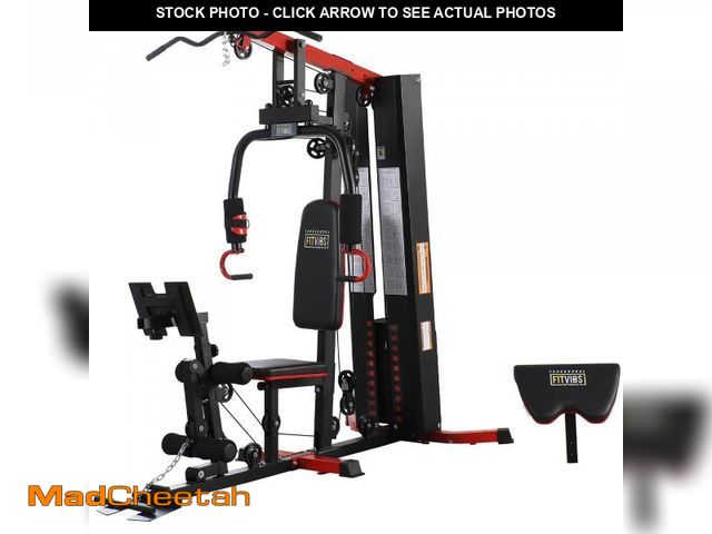 Lot 74-12388015 - Fitvids Home Gym, Workout Equipment with Leg Press, Exercise Equipment for Home with Pulley System, ...