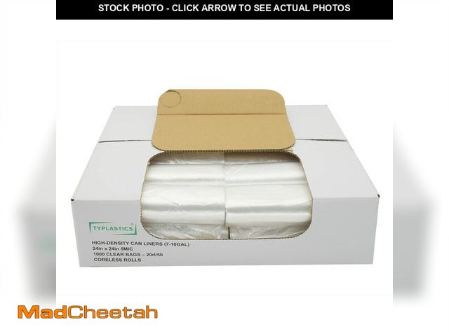 Lot 74-12460417 - TYPLASTICS Trash Can Liner - Wholesale 1000 Count Garbage Bags on Perforated Roll 7-10 Gallon Multip...