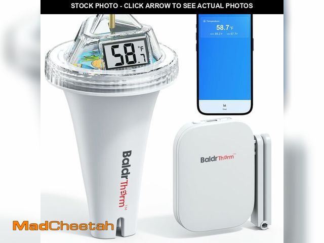 Lot 74-12969650 - BaldrTherm Wireless Pool Thermometer with 360ÃÂ° LCD Display, Remote Monitoring via App, IPX7 Water...