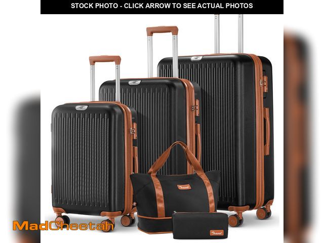 Lot 74-12768091 - Expandable Luggage 5 Piece Sets, 3 Piece 20 24 28 inch Hardside Suitcase with Expandable Travel Duff...