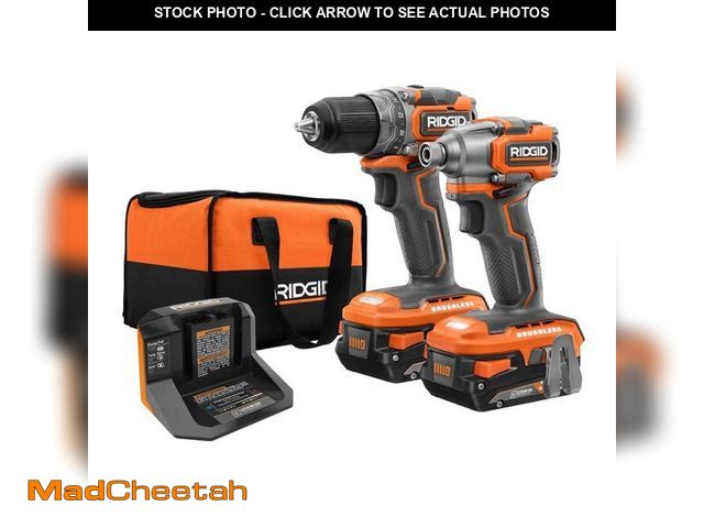 Lot 74-12592727 - RIDGID 18V Brushless SubCompact Drill Driver and Impact Driver Combo Kit with (2) 2.0 Ah Batteries, ...