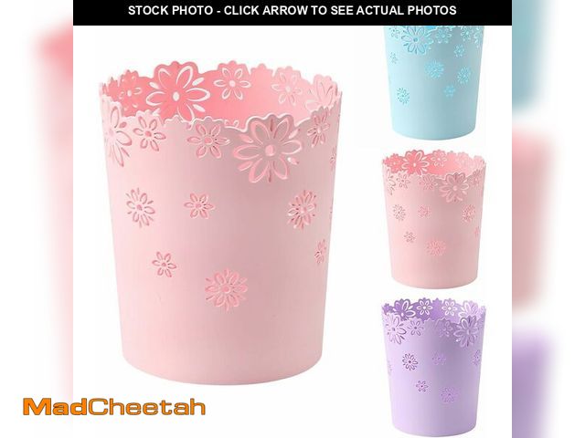 Lot 74-14599785 - YEMIANJU Simple Cute Wastebasket 2.6 Gallons Bathroom Trash can Hollow Flower Shape Plastic Lidless ...