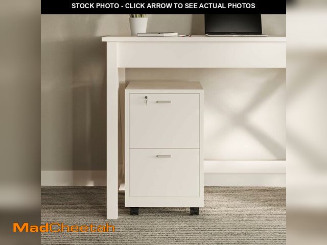 Lot 74-12633154 - Lavish Home File Cabinet - 2-Drawer Cabinet with Lock and Deep Drawer Storage - Rolling Filing Cabin...