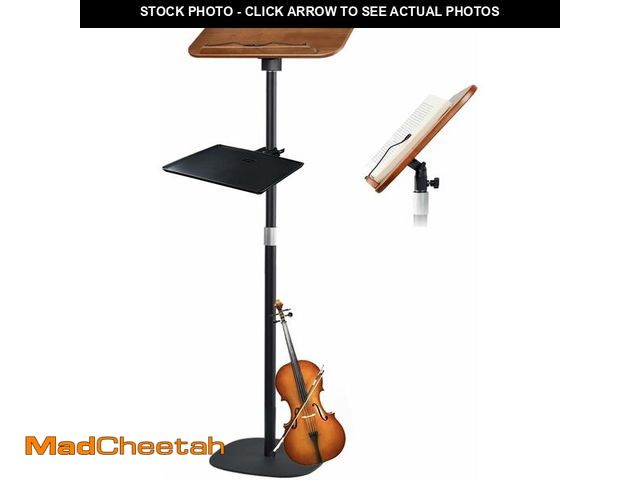 Lot 74-12323048 - Adjustable to 67in Standing Book Stand, Book Holders for Reading Hands Free with Pedestal,Wood Music...