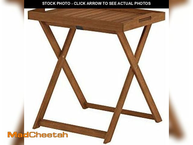 Lot 74-14304877 - Furinno FG19557 Tioman Outdoor Hardwood Tray Table Large, Natural - UNUSED