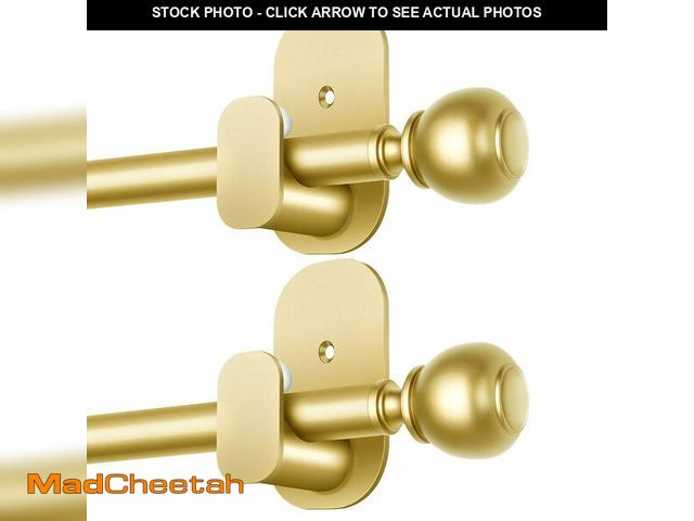 Lot 74-13711173 - 2 Pack Gold No Drill Curtain Poles for Windows 48 to 84 Inch, USFOOK 5/8 Inches Window Treatment Rod...
