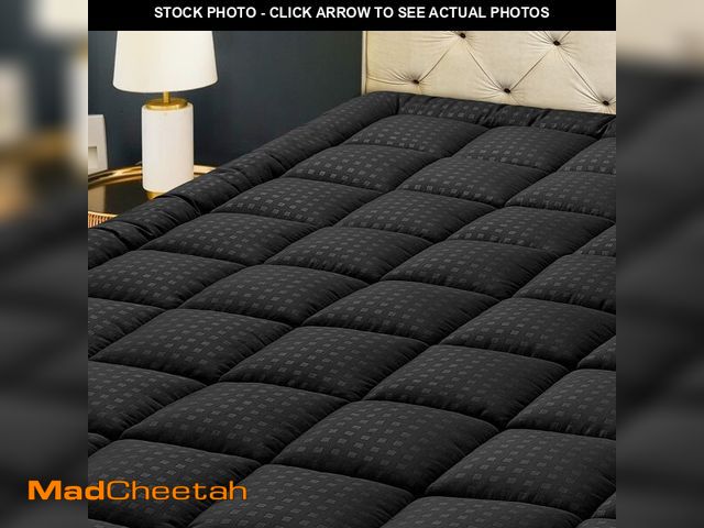 Lot 74-14427476 - HYLEORY King Mattress Pad Quilted Fitted Mattress Protector Cooling Pillow Top Mattress Cover Breath...