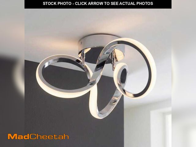 Lot 74-14222562 - Artika Swirl 13 in. 1-Light Modern Chrome Integrated LED Flush Mount Ceiling Light Fixture for Kitch...
