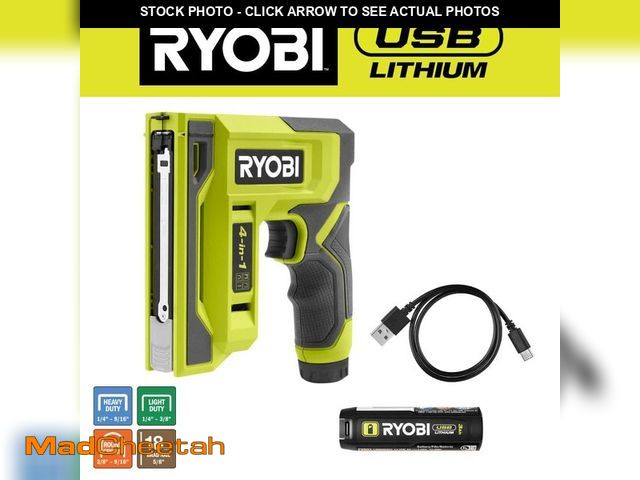 Lot 74-12795433 - Ryobi USB 4 In 1 Craft Stapler Nailer Kit W/ 3 Ah Battery &amp; Charging Cord FVN51K - UNUSED
