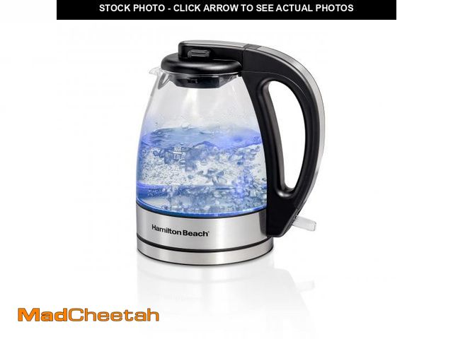 Lot 74-12436864 - Hamilton Beach Glass Electric Tea Kettle, Water Boiler &amp; Heater, 1 Liter, 1500 Watts for Fast Bo...