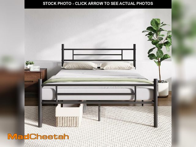 Lot 74-14348088 - Novilla Full Size Bed Frame with Headboard and Footboard, 14 Inch Metal Platform Bed Frame, Under Be...