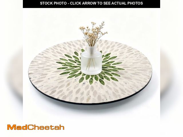 Lot 74-14376791 - 13.4" Mother of Pearl Lazy Susan, Table Centerpiece Round Shell Decorative Lazy Susan Turntable Rota...
