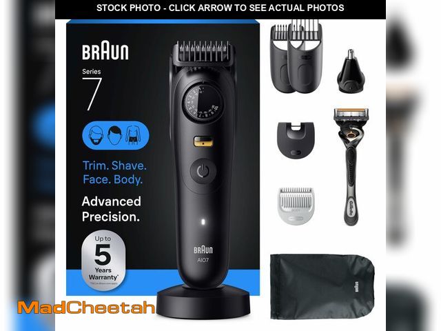 Lot 74-14295325 - Braun All-in-One Series 7 Men's Electric Beard Trimmer, Hair Clipper, Shaver &amp; Razor for Face, H...