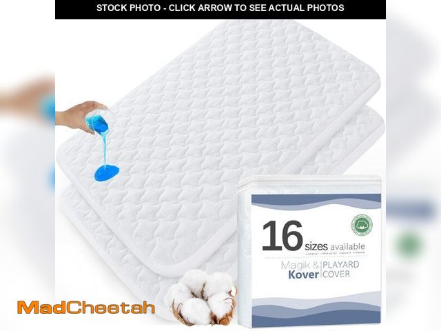Lot 74-13628633 - Pack and Play Mattress Pad Protector 38" x 26", 2 Pack Waterproof Pack and Play Cover Sheets, Compat...