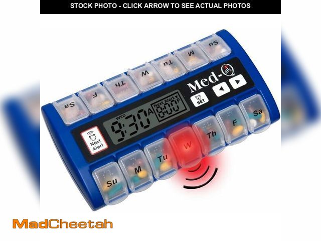 Lot 74-10955711 - MED-Q Digital Pill Box, Single Beep Alarm and LED Alert - UNUSED